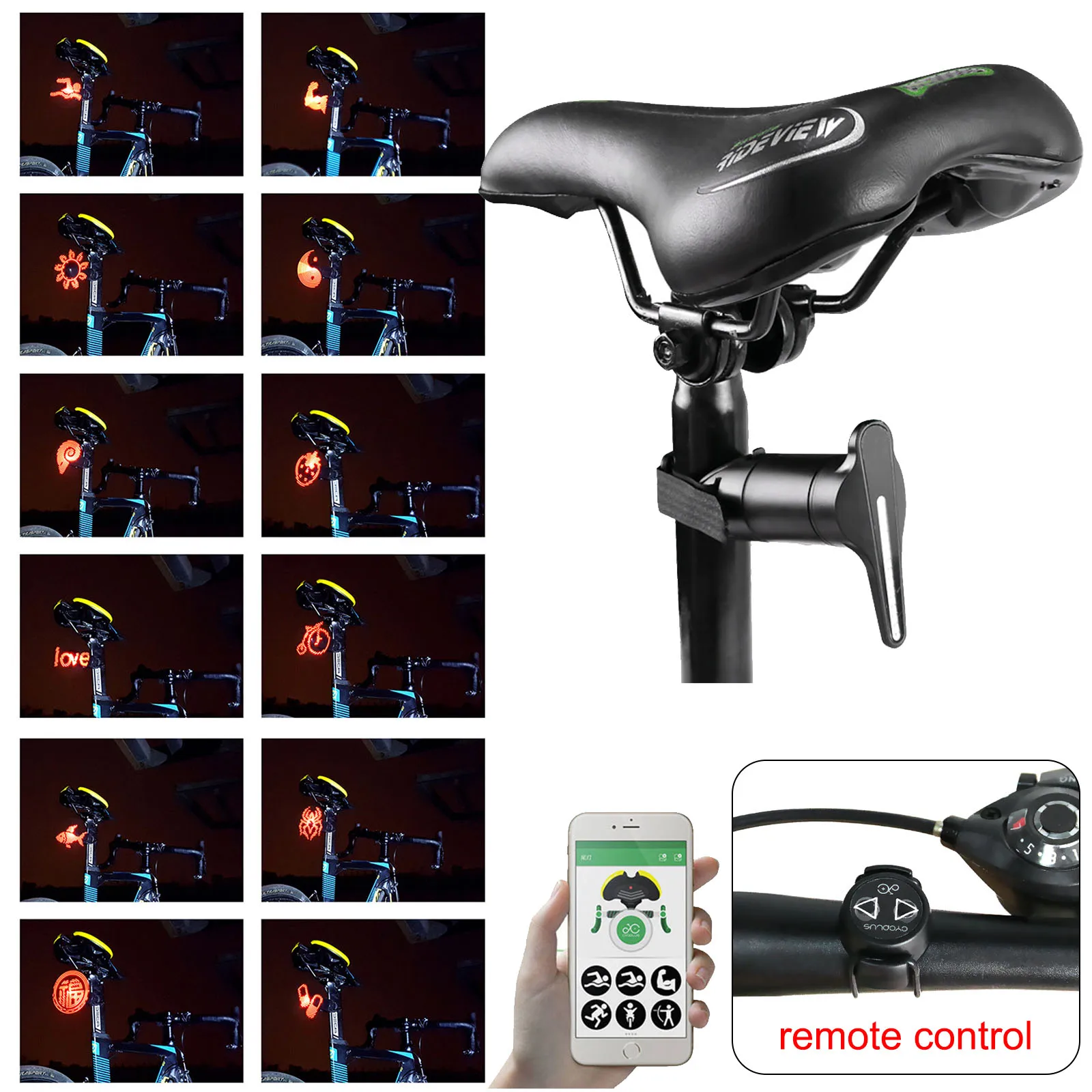 

Bicycle Light Remote Control Variety Smart Bluetooth Steering Tail Light Road Mountain Bike Bicycle Accessories Parts