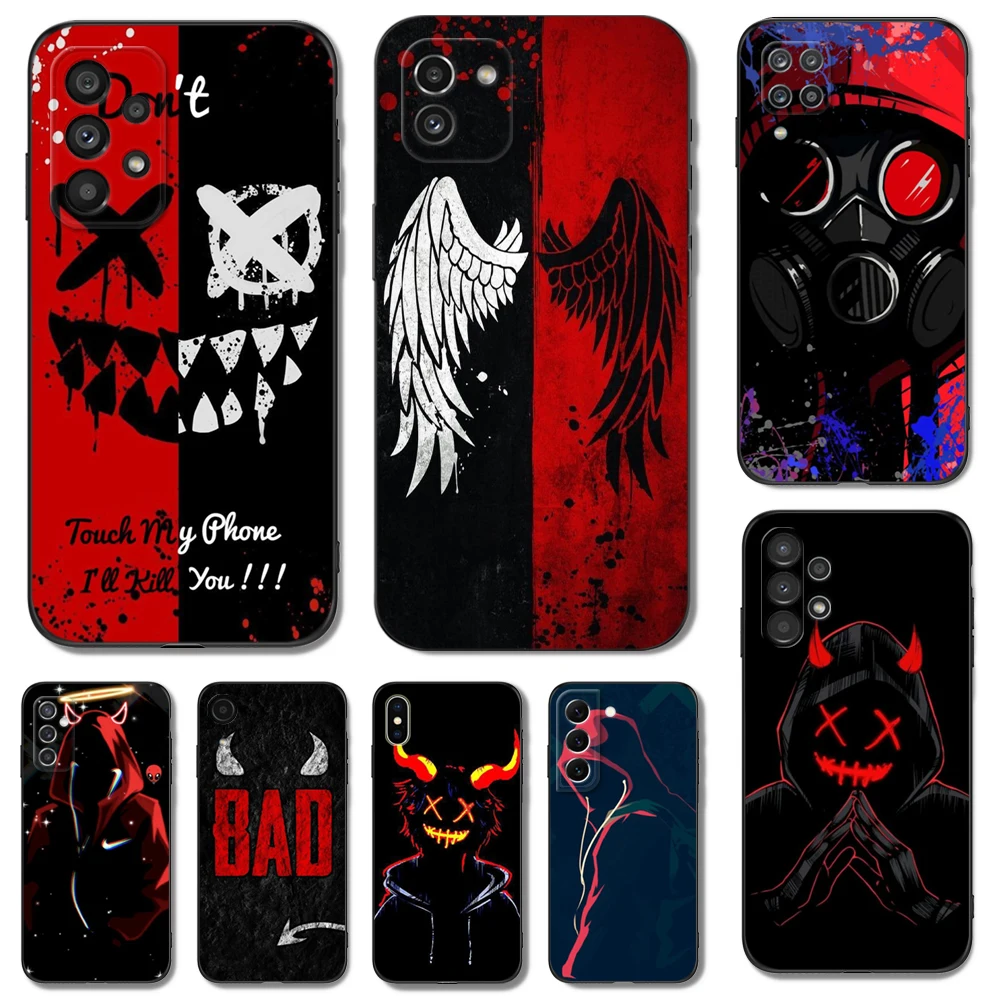 

Черный чехол из ТПУ для Samsung galaxy S22 S20 S21 FE PLUS ultra + S10 E lite, задняя крышка Devil Bad Boy