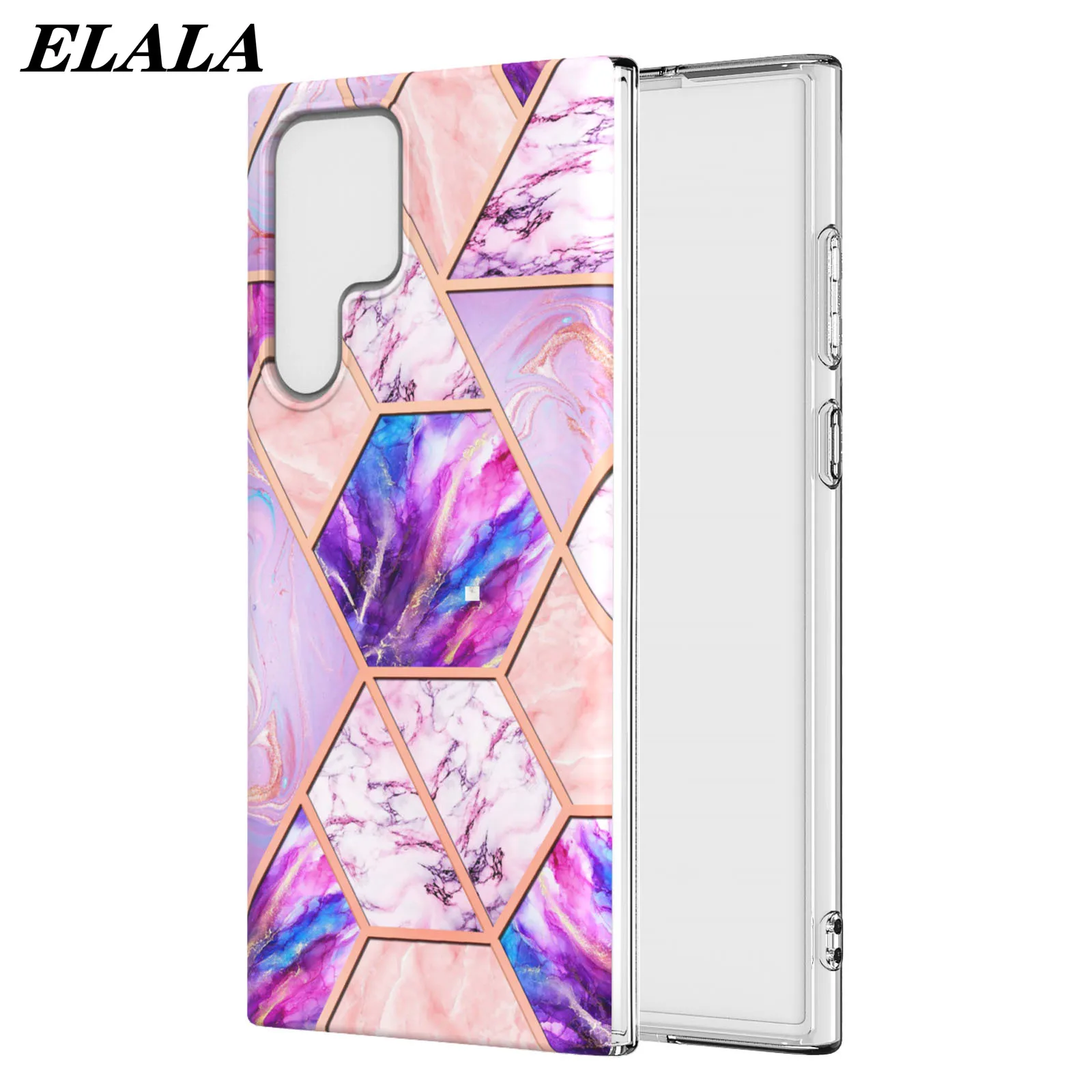 

Electroplated Geometric Marble Back Cover For Samsung Galaxy S22 Ultra A03S A02S A31 M51 M31 Phone Case S22 Plus Durable Coque