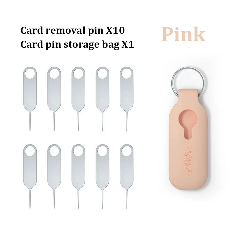 10pcs Sim Card Tray Ejector Eject Pin Key+ 1pc Rubber Storage Bag Set Removal Tool For IPhone Huawei Xiaomi Redmi Phone 2022 New - купить по