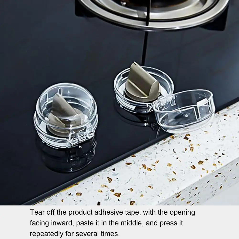 

Removable Round Clear Gas Stove Knob Safety Covers Household Supplies