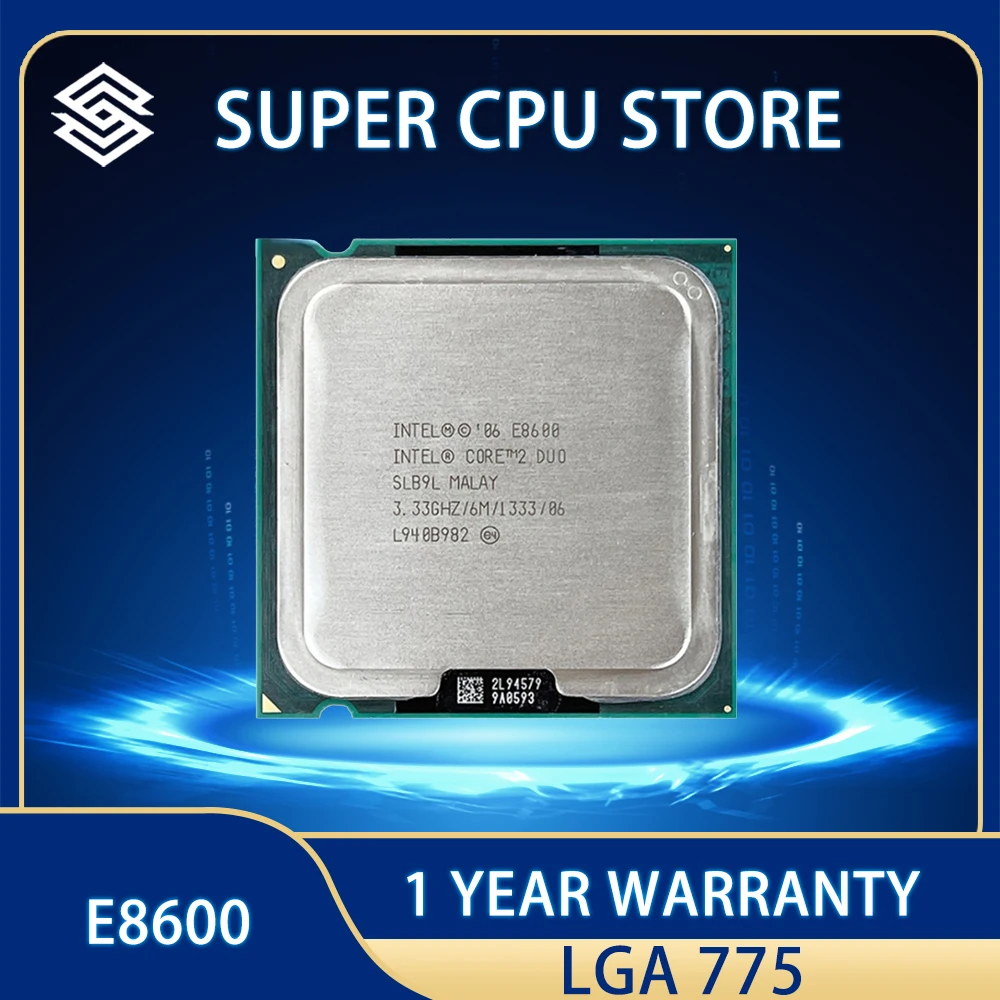 

Процессор Intel Core 2 Duo E8600 6 Мб 65 Вт 3,3 ГГц двухъядерный 1333 LGA 775