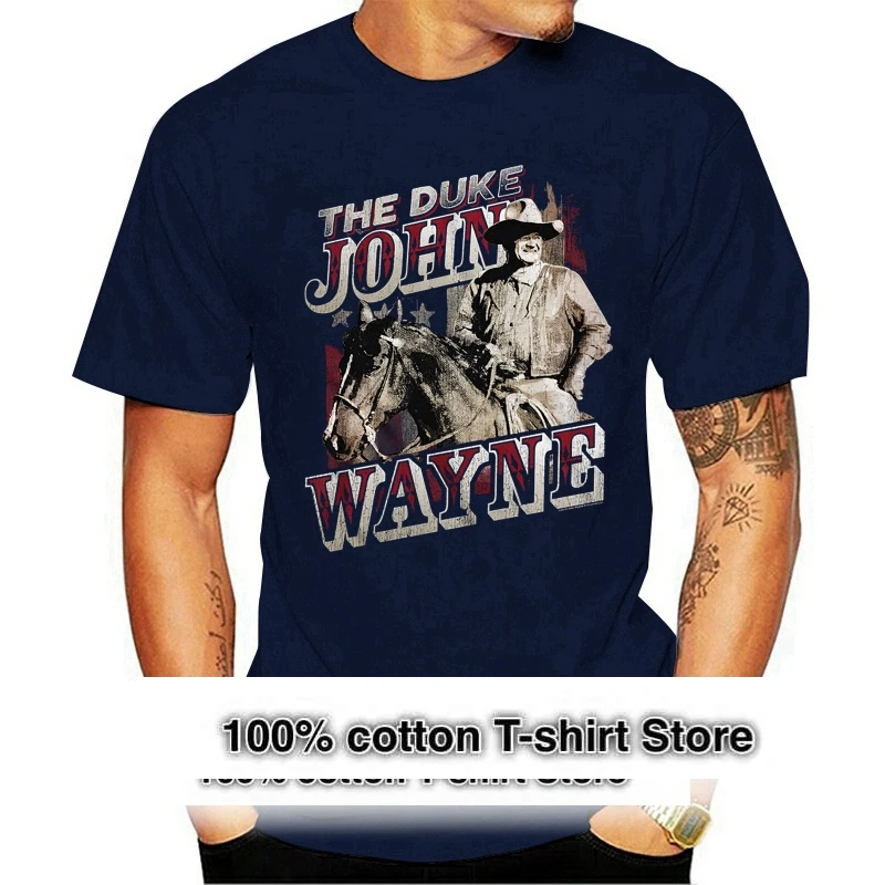 

2021 Fashion T Shirts John Wayne The Dukes On Horseback MenS Western Cowboy Hero Legend Icon O neck 100% Cotton