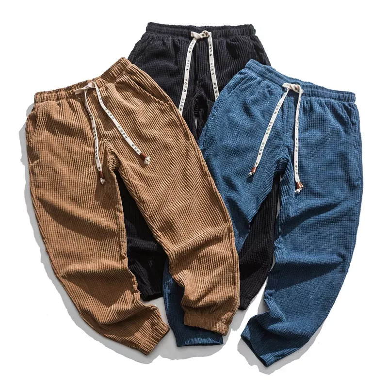 

NEW IN New Corduroy Harem Pants Men's Trousers Casual Jogging Pants Men Sweatpants Hip-Hop Streetwear Male Large Size M-5XL