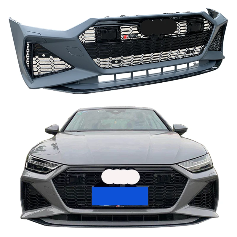 

New Upgrade Auto Parts PP Material Body Kit A7 Refit to RS7 Front Bumper with Grille for A7 2019-2023