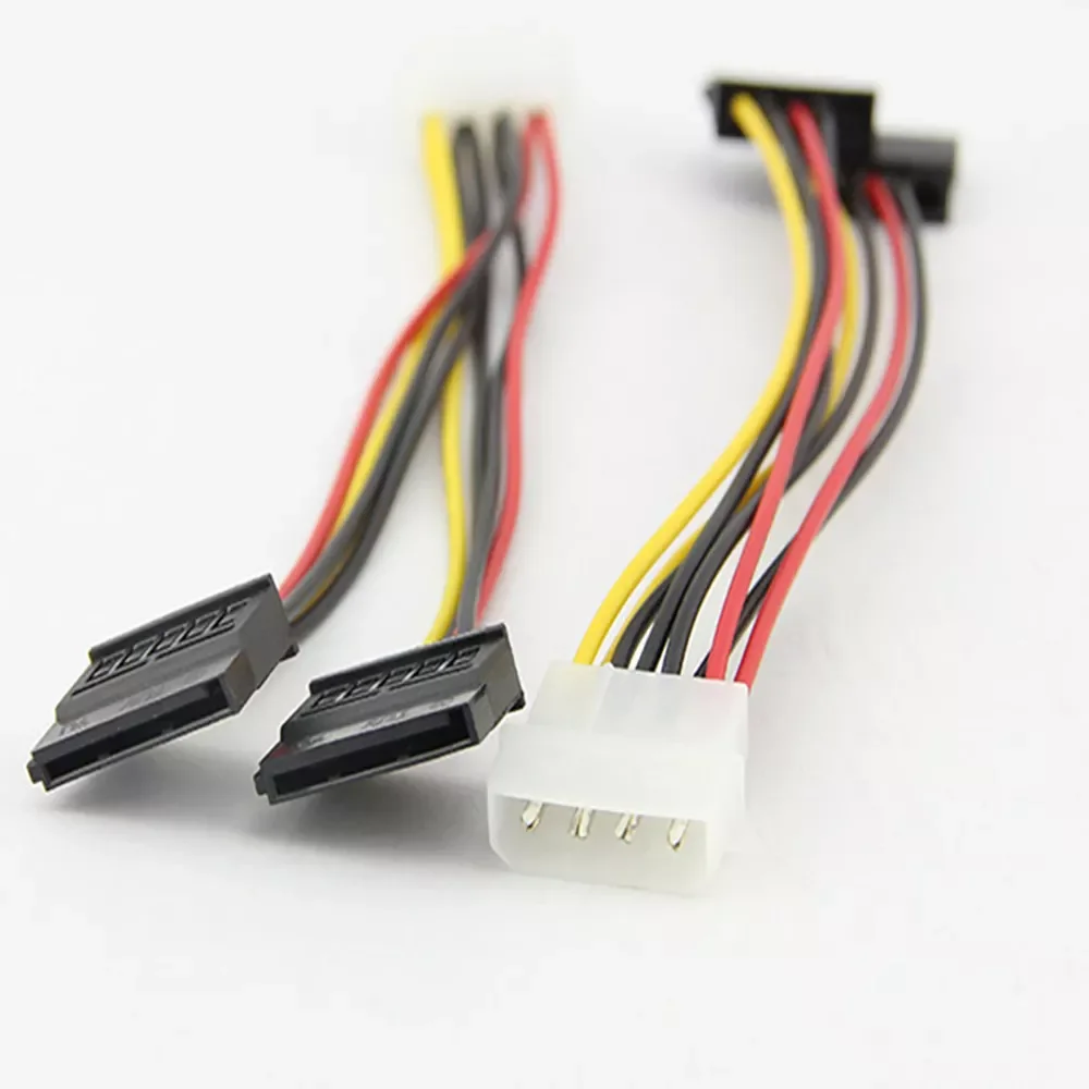 

New 4pin Ide Molex To 2 Serial Ata Sata Y Splitter Hard Drive Power Supply Cable Convert One Standard 4-pins To Two Female