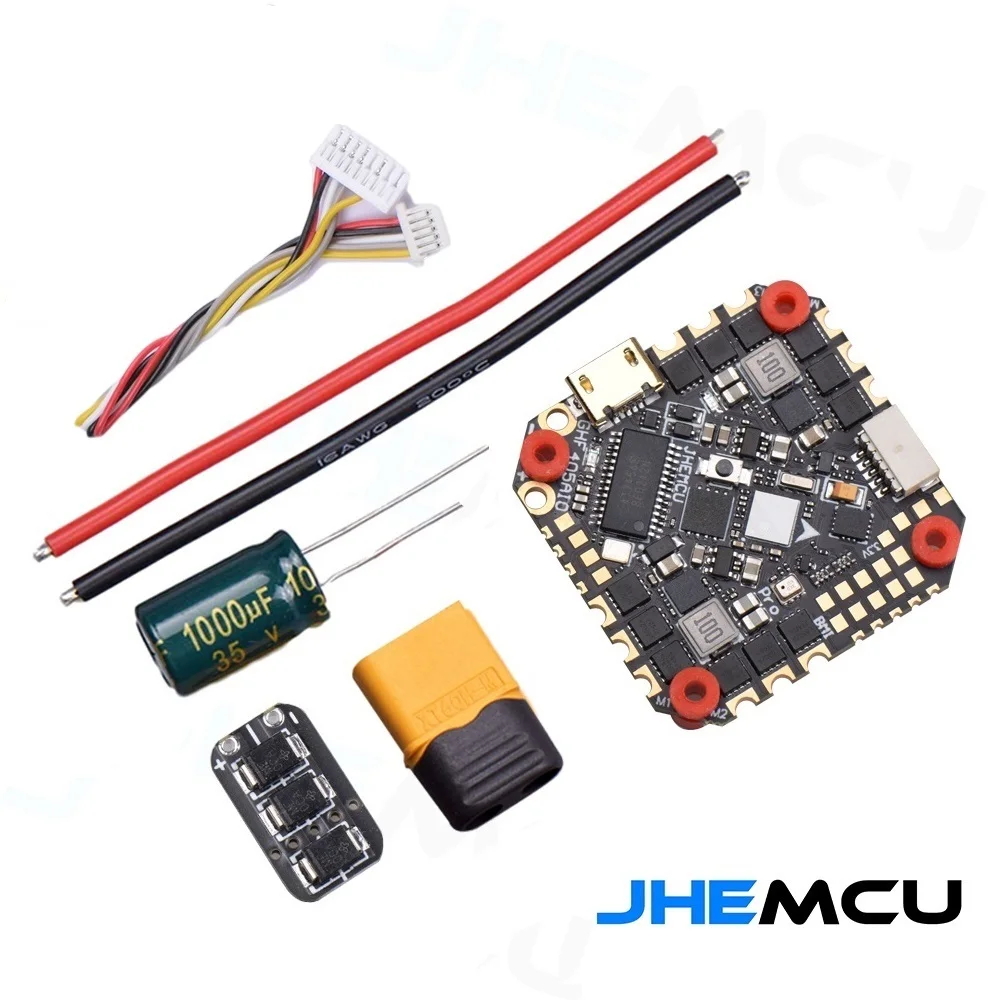 Контроллер полета JHEMCU GHF405AIO Pro 45A MPU6000 F405 25 5 х25 мм BLHELIS 4 в 1 ESC 3-6S для FPV гоночных