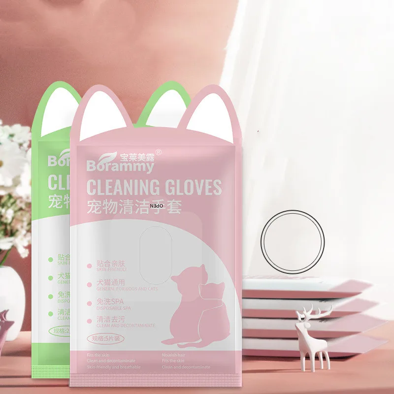 

Спа-перчатки для чистки домашних животных, 5 шт., универсальные салфетки для чистки кошек и собак