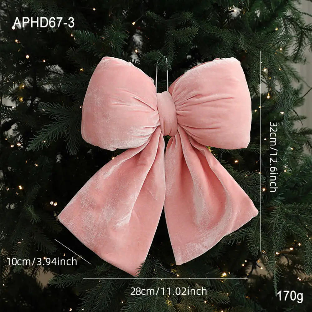 

Большой флокированный рождественский бант винно-красный