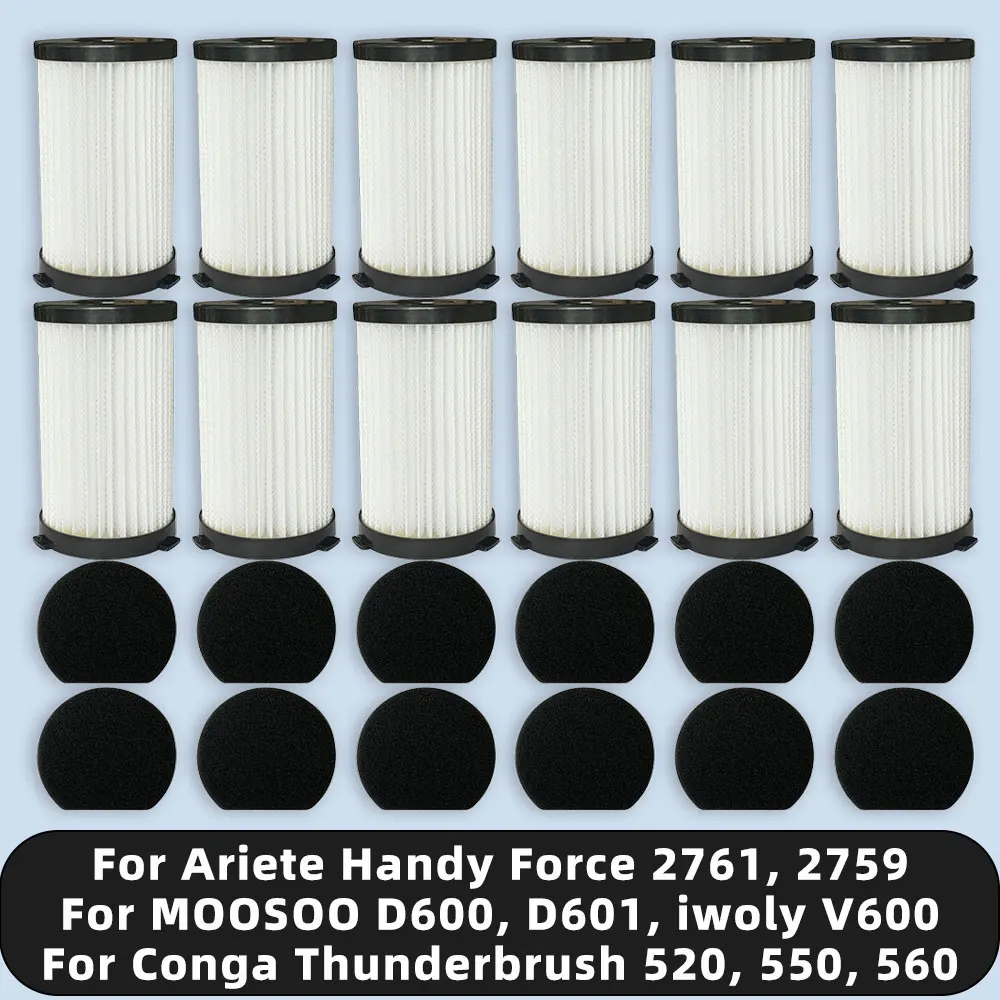 Фото Фильтр, совместимый с MOOSOO D600, D601, iwoly V600/ Cecotec Conga Thunderbrush 520, 550, 560/Ariete Handy Force 2761, 2759 №1