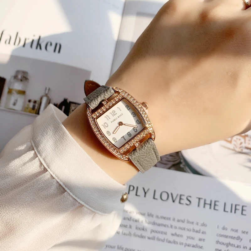 2022 New Fashion Elegant Quartz Women's Wristwatches with Rhinestone Leather Strap Waterproof Ladies Watch Luxury Jewelry Gift