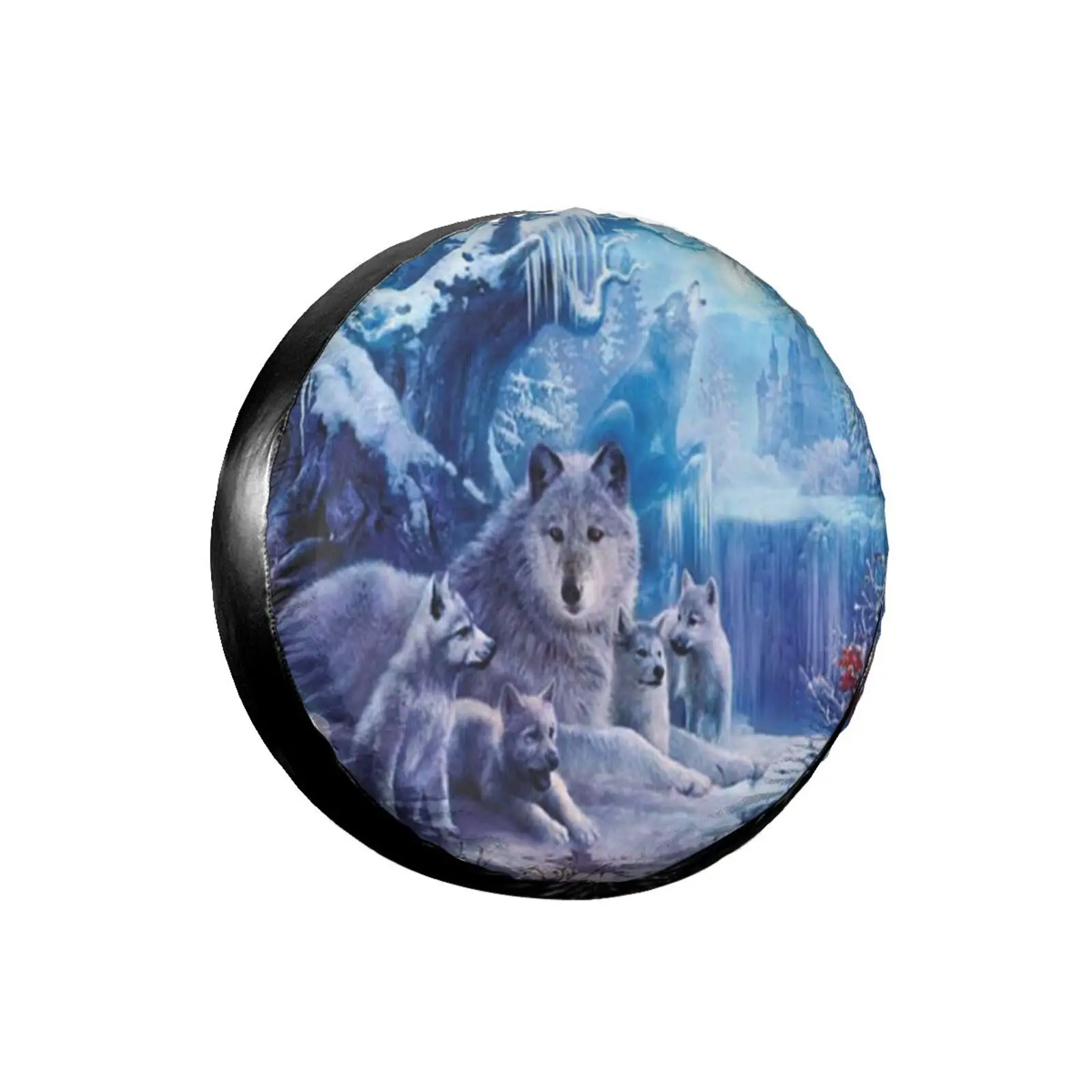 

3D Wolf Animal Spare Tire Cover Waterproof Dustproof Sun Wheel Tire Cover For Jeep, Trailer, SUV Vehicle Anime Tire Cover