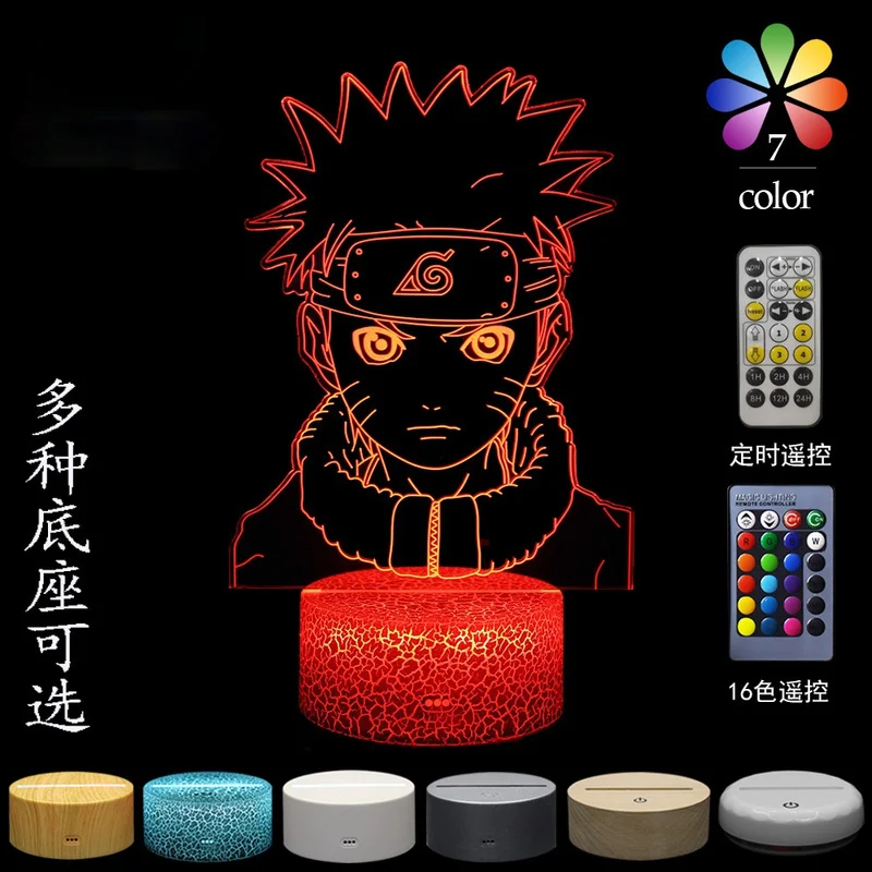 

Настольная Светодиодная лампа TAKARA TOMY Наруто удзумаки Какаси 3d, ночсветильник для моделирования, подарок на день рождения, детские игрушки с...