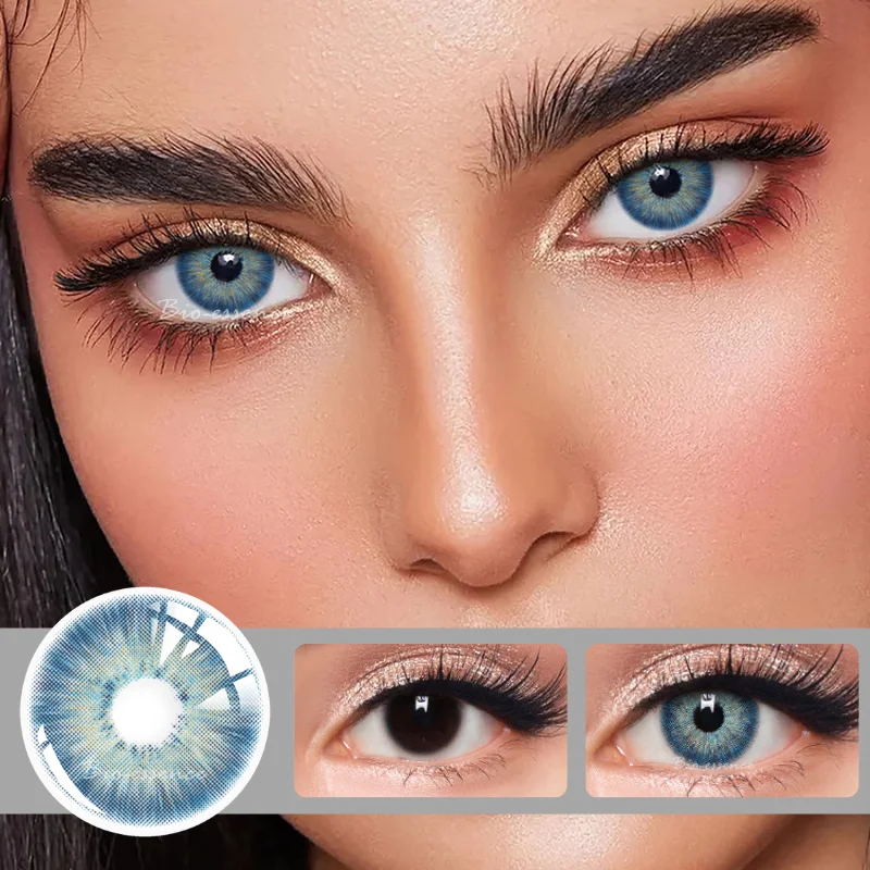 Bio-essence 1 Pair Colored Contact Lenses Natural Look Fast Delivery Brown Eye Lenses Gray Contact Green Eye Lenses Blue Lenses