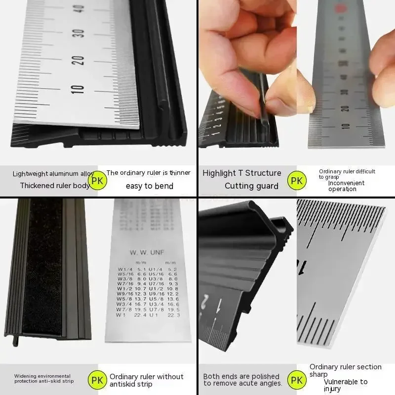 Рулетка-линейка для защиты от резки кожи 20/30/45 см