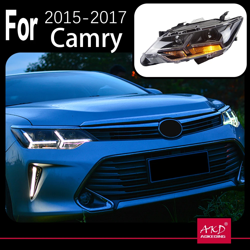 

Car Model For Toyota Camry V55 LED Headlight 2015-2017 New Camry LED DRL Hid Head Lamp Angel Eye Bi Xenon Accessories