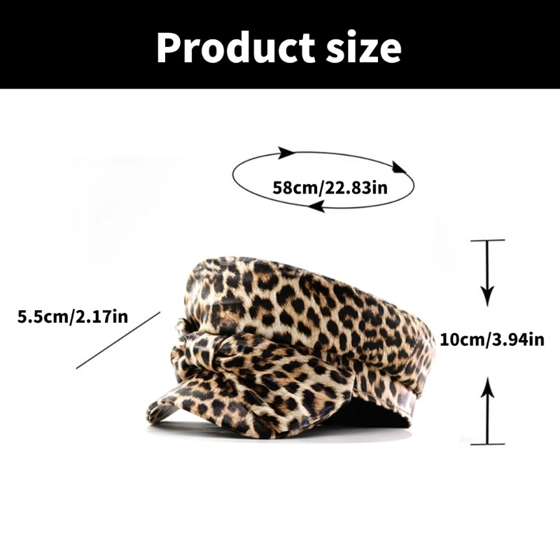 Модная шляпа с леопардовым принтом кожаная художника бантом декоративная