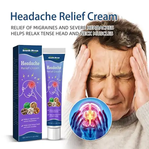 Успокаивающий Крем для снятия головной боли, устранения мигреневых заболеваний, устранения боли, головокружения, расслабления головы и шеи