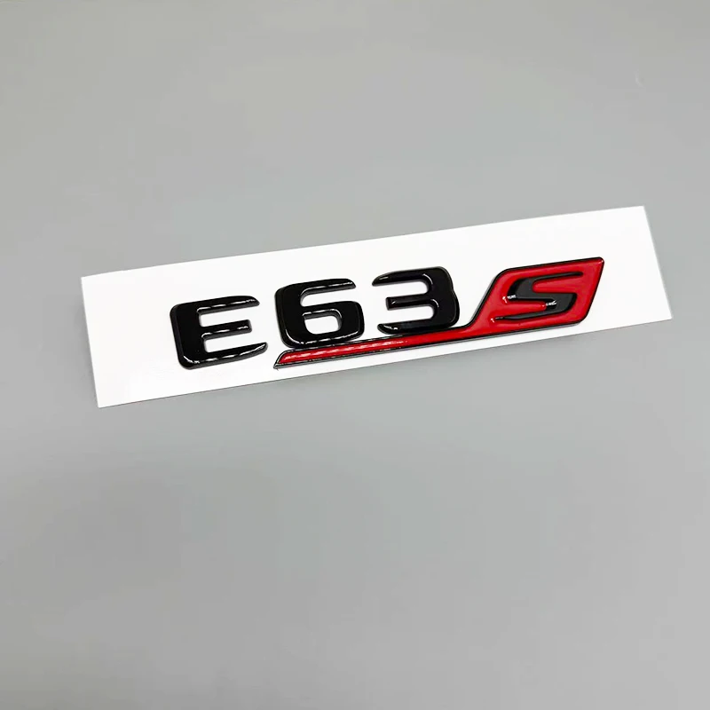 Фото Эмблема Mercedes AMG E63/E63S 3D, глянцевая черная, из ABS-пластика, наклейка на задний бампер и багажник, с 3M-лентой для легкой установки, W212 W213 №3