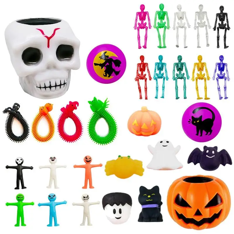 

Halloween Decompression Toy 30 Pieces Skull Pumpkin Squeeze Toys Sensory Toys Stress Relievers For Kids And Adults Classroom Pri