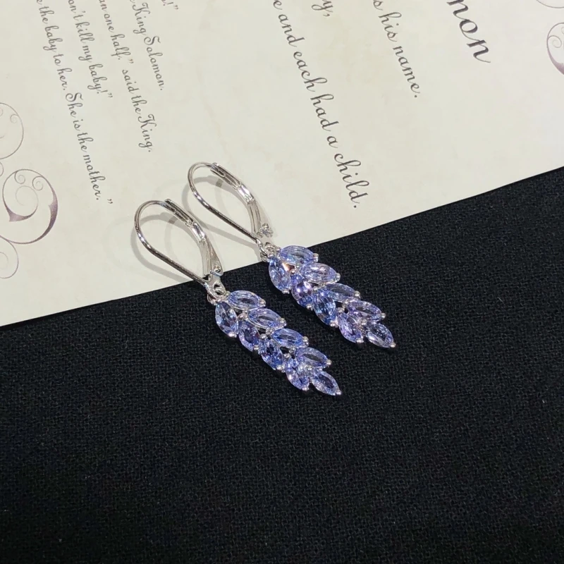 

Женские серьги из серебра 925 пробы с танзанитом