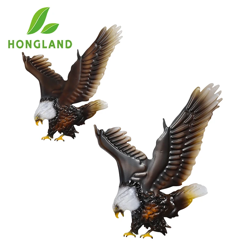 

2pcs Metal Eagle Wall Artwork for Garden Sculpture Statue Accessories Home Decor of Yard Living Room
