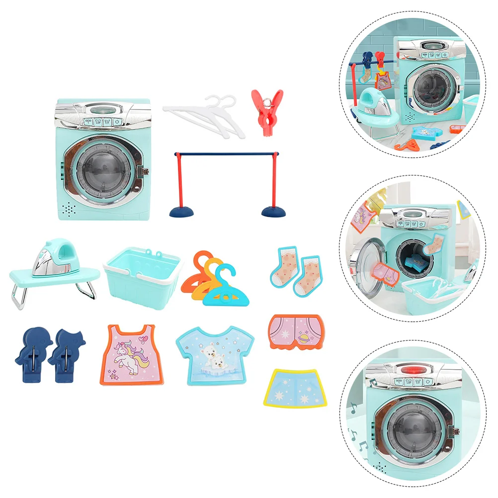 

Play Pretend Toy Kids Toys Washer Laundry Electronic Washing Machine Cleaningtoddler Setshousekeeping Electric Playset Role