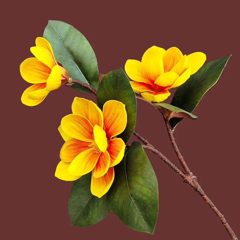 Искусственный цветок 72 см высокое качество имитация 3 головок EVA с листьями