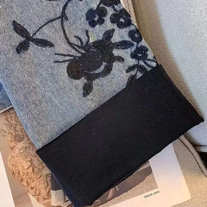 Винтажная джинсовая куртка в китайском стиле укороченное пальто для женщин