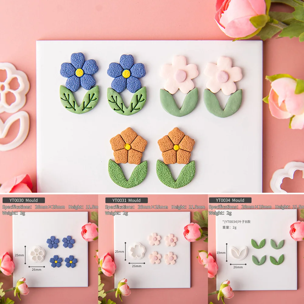 

Mini Flower Leaf Soft Pottery Polymer Clay Cutter DIY Petal Geometry Cutting Mold Spring Party Earring Jewelry Pendant Making