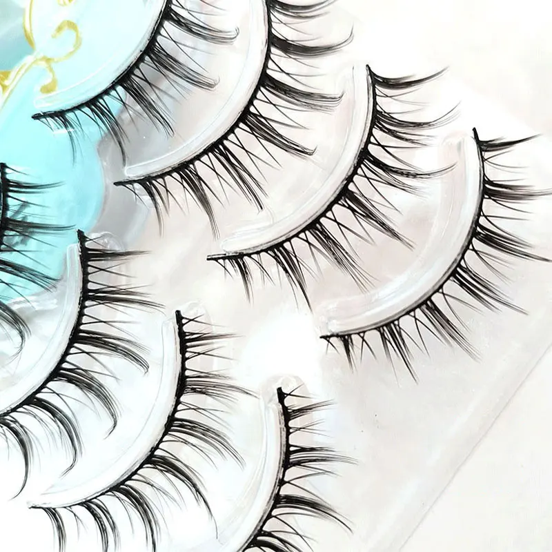 

1Set Fairy Hair False Eyelashes Soft Stem Little Devil Comic Eye Makeup Fairy Single Cluster Natural Whispy Long False Eyelashes