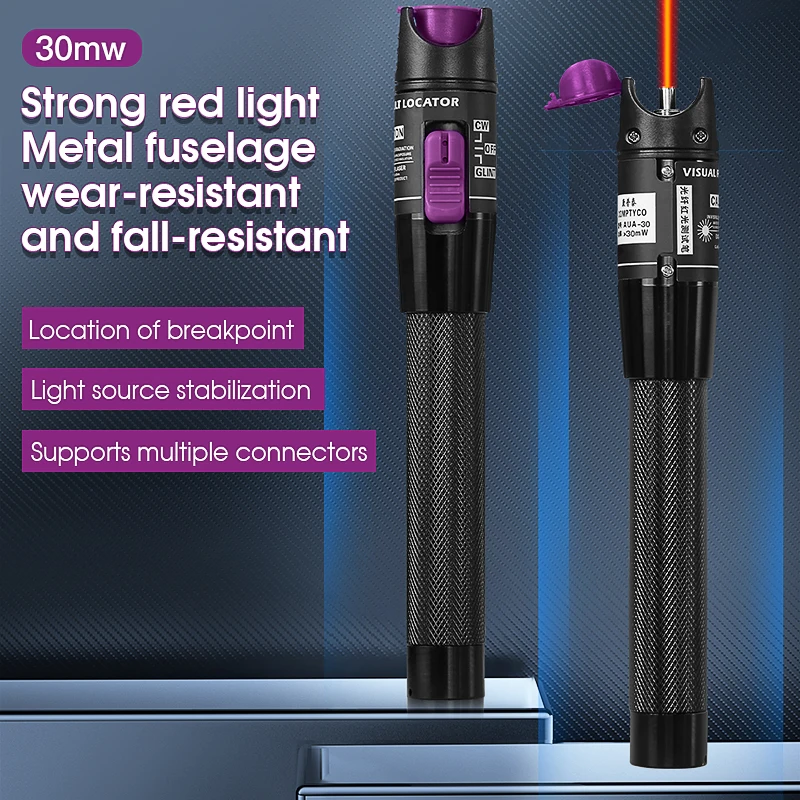 COMPTYCO FTTH Fiber Optic Cable Tester Pen 1/10/20/30/50mw Visual Fault Locator SC/FC/ST 2.5mm Interface VFL 5-50Km Range