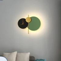 nordic led wall light creative round clock design wall lamp for bedroom decor living room hall corridor wall decor led lighting