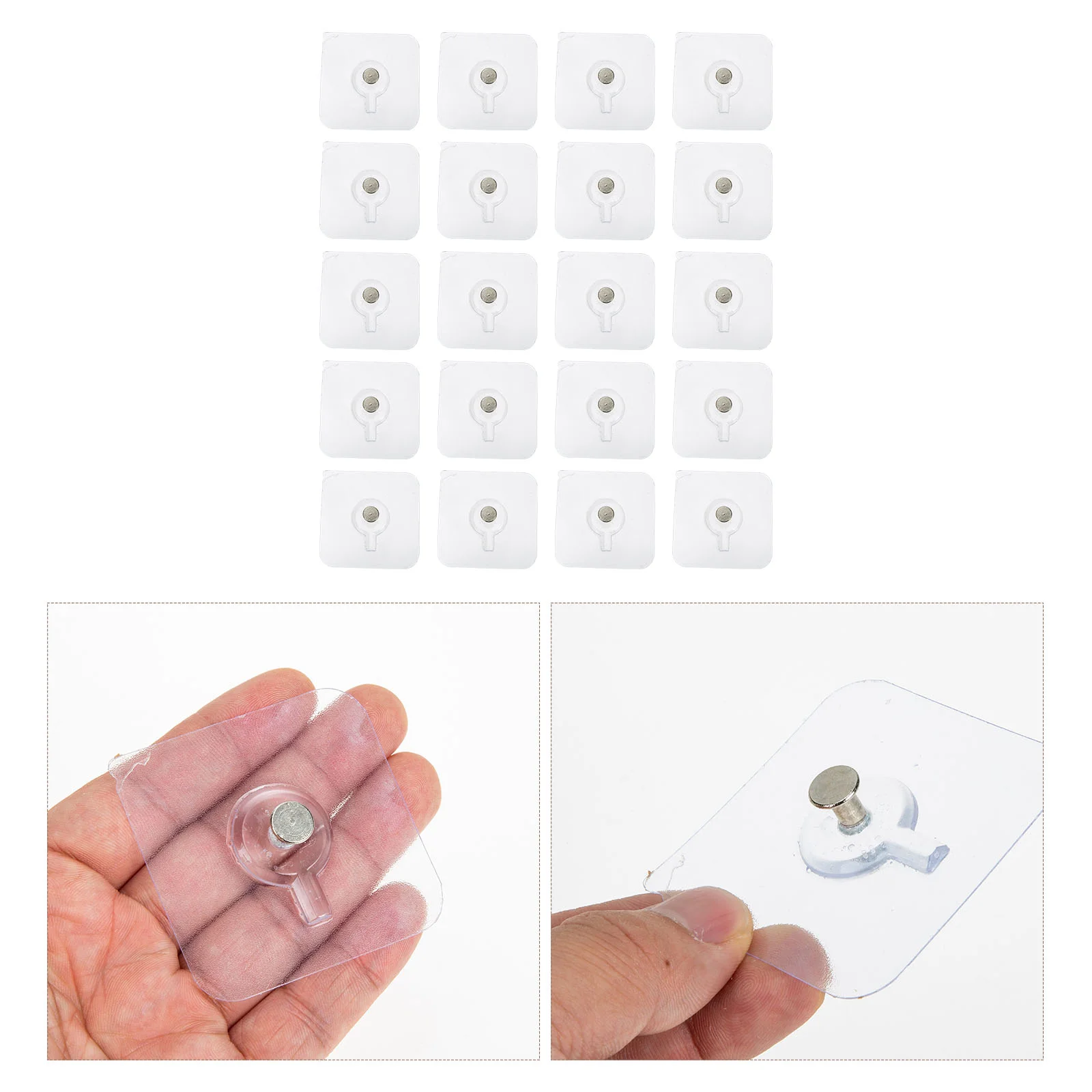 

20Pcs Bathroom Wall Hook Adhesive Screw Stickers Clothes Shower Curtains Hooks Transparent Mount Screw Hook