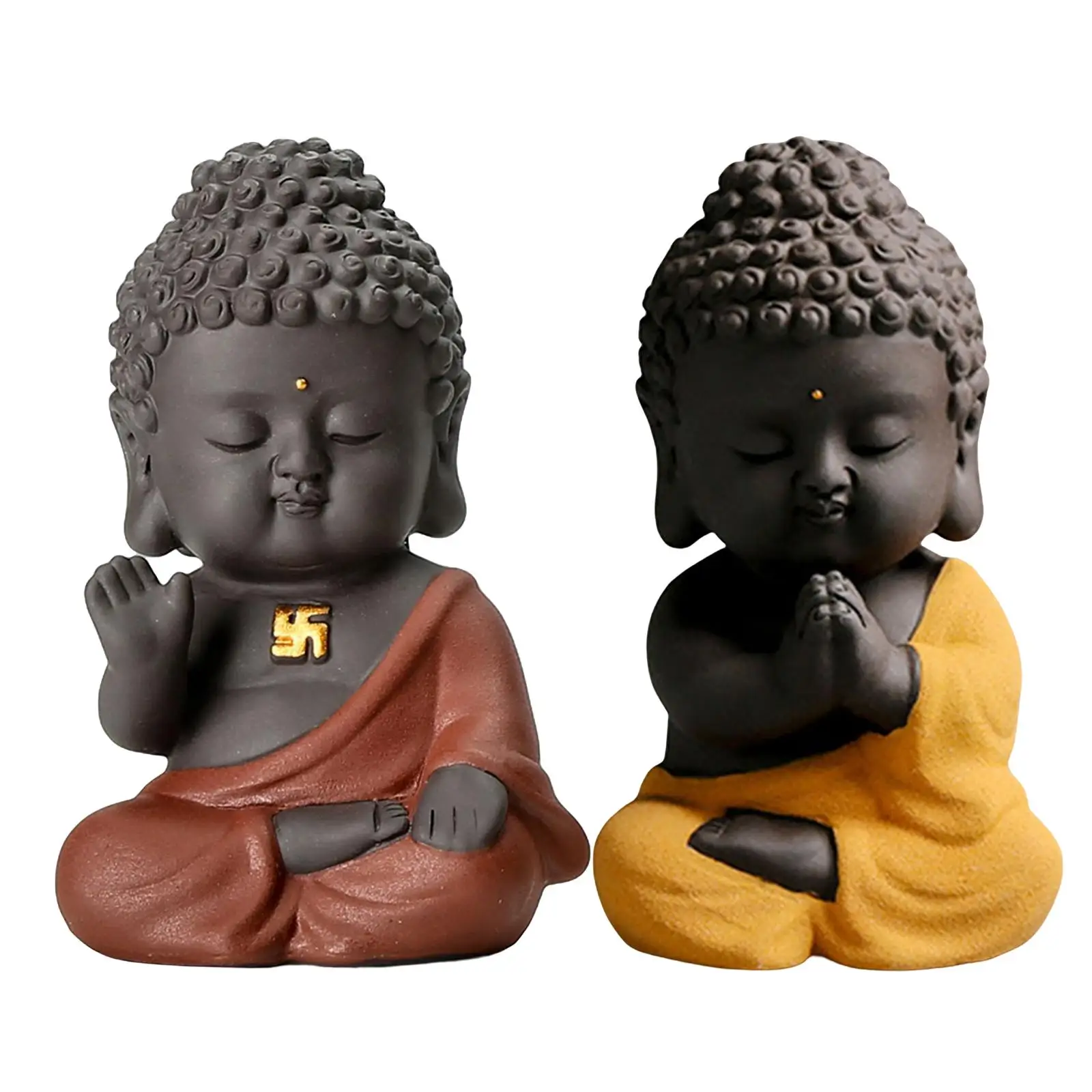 

Tea Pet Tathagata Ceramic Ornament Statue Handicrafts Buddha for Bedroom
