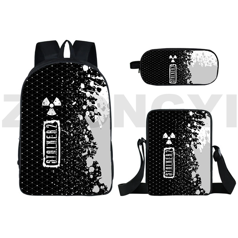 High Quality 3D S.T.A.L.K.E.R. 2 Heart of Shadow Backpack for Teenager Girls Travel Bag 3 In 1 Large Notebook Business Back Pack