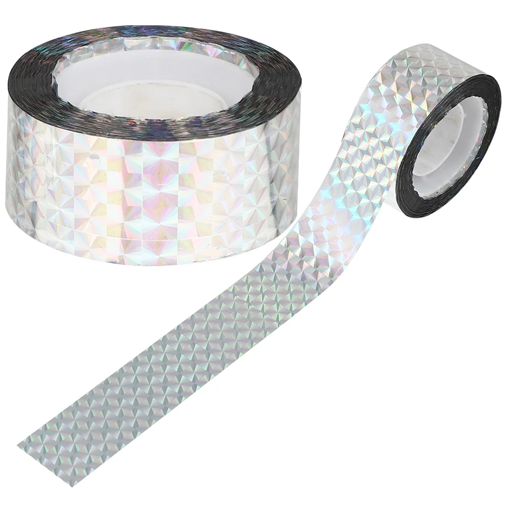 

2 Rolls Ribbon Bird Scare Tapes Double Sided Birds Scaring Sticky Deterrent For Keep Supplies Reflective