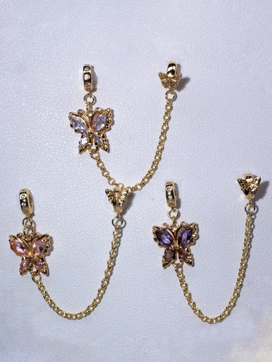 Легкая роскошная гальваника из настоящего золота инкрустированная цирконом