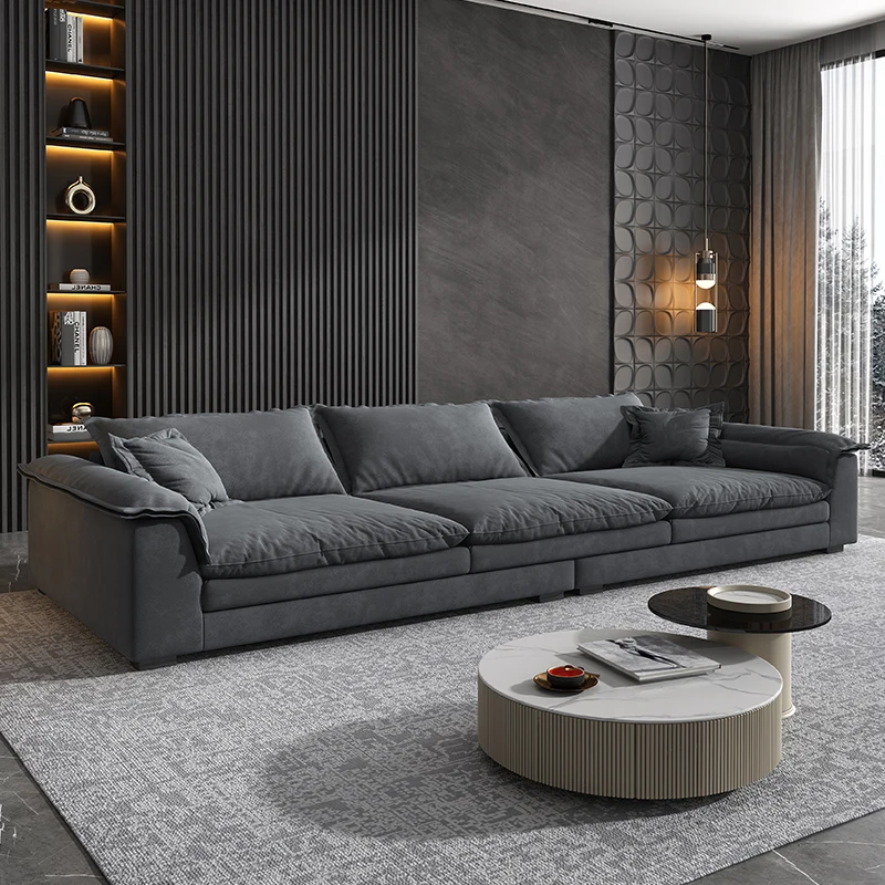 

Минималистичный Роскошный Матовый тканевый прямой диван в итальянском стиле для гостиной, современный простой пуховой диван, красный в стиле