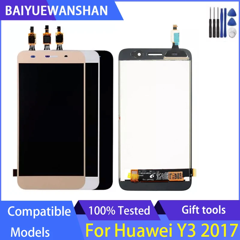 

ЖК-дисплей 5,0 дюйма для Huawei Y3 2017 с рамкой, сенсорный экран в сборе, ремонт детской модели, для Huawei Y5 Lite 2017 LCD