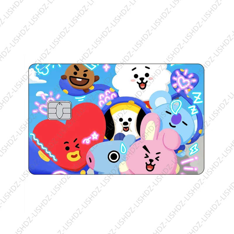 Kawaii Bt21 Rj Koya Cooky Shooky Mang Diy Credit Card Matte Stickers Anime Cartoon Waterproof Debit Card Game Card Sticker Decal images - 6