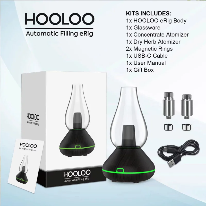 

Ecig HOOLOO 3 in 1 Vaporizer 1000mah Dry Herb/Wax/Thick Oil Vape Cartridges Automatic Filling Erig Kits with Bluetooth Speaker