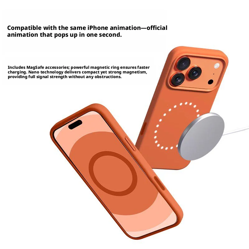 Фото Жидкий силиконовый чехол для iPhone 17 Pro Max 16 15 Plus 14 13 12 Mini с поддержкой MagSafe, ударопрочный, в коробке, мягкий чехол №4