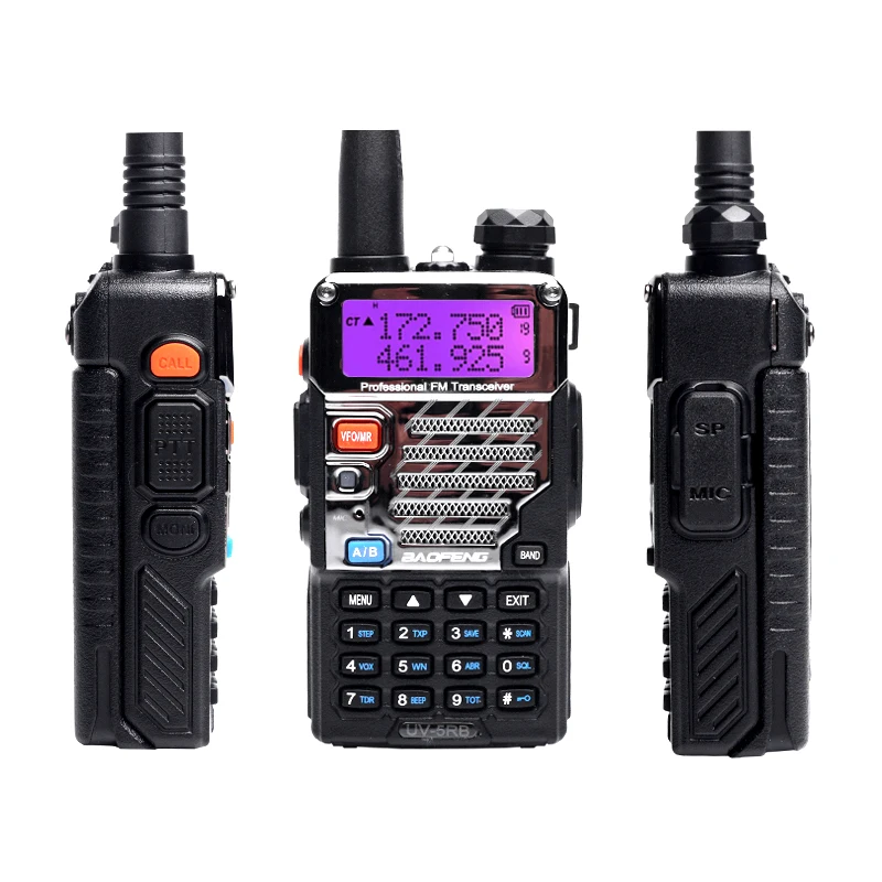 Baofeng UV-5RB 5W For Police Walkie Talkies Scanner Radio Dual Band Cb Ham Transceiver UV5RB UHF 400-520MHz & VHF 136-174MHz enlarge