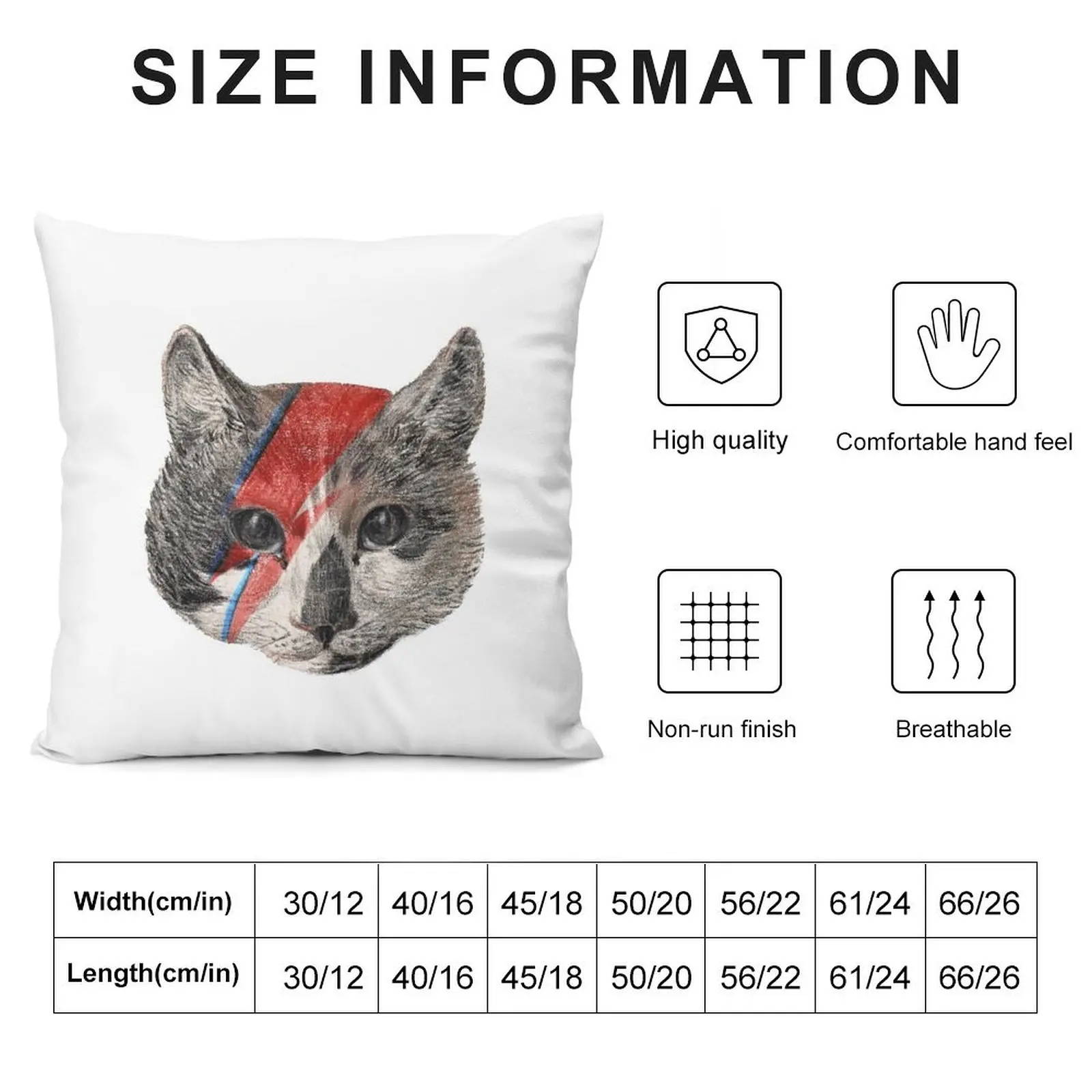 Декоративная подушка в виде кота Rock the Bowie рождественские наволочки декоративные