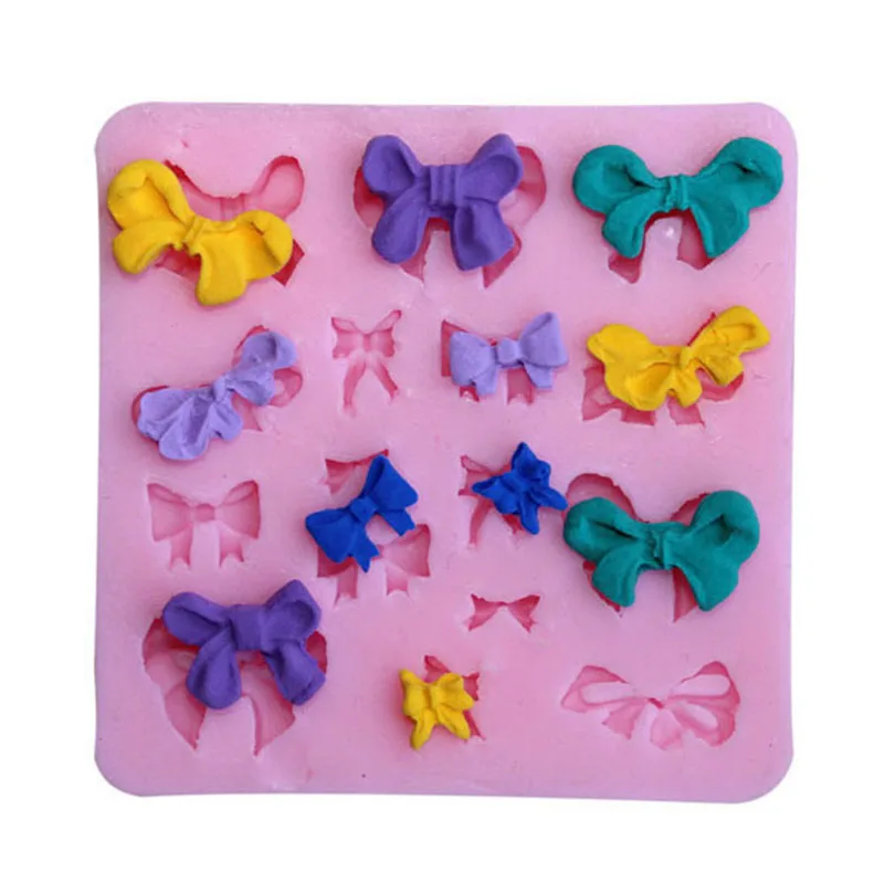 

New DIY Multi Bow Bowknots Shape Cake Mold Silicone Chocolate Mold For Kitchen Baking Sugar Craft Fudge Stamp Decorating Tools