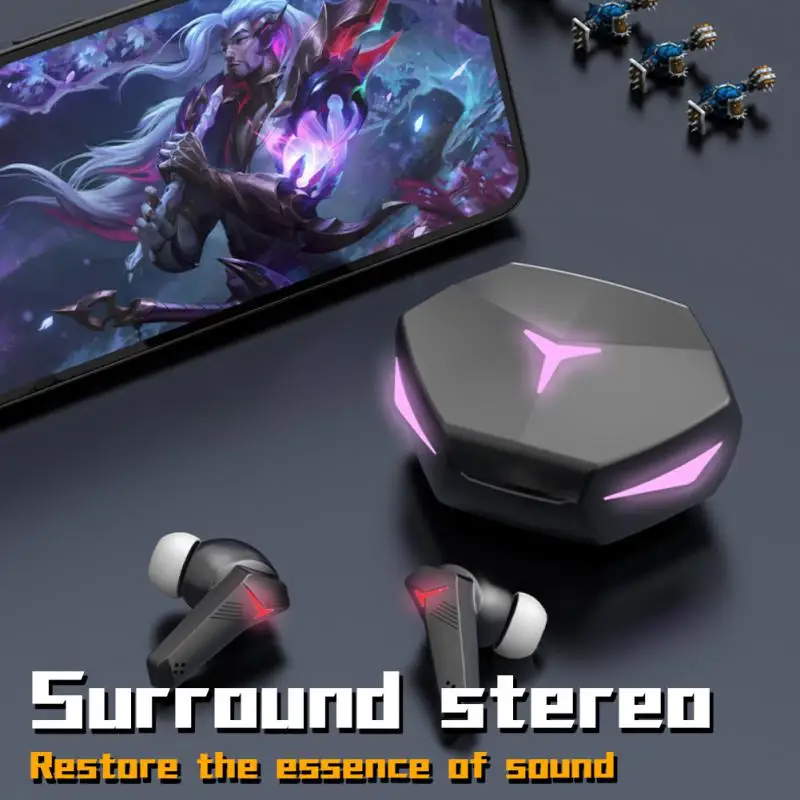 

T33 TWS Wireless Earphones Bluetooth-compatible 5.2 Smart Noise Canceling Headphones Sports Waterproof Low Latency Headsets