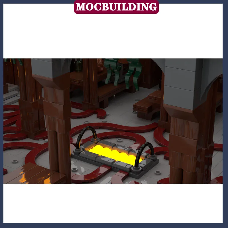 Модель UCS Golden Hall строительный блок в сборе MOC вид на улицу город детская коллекция