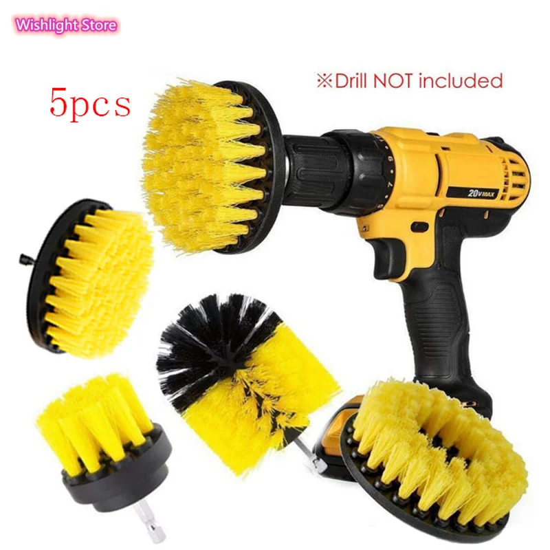 

3&5Pcs Power Scrubber Brush Set for Bathroom Drill Brushes Cordless Attachment Kit Power Toilet Brush Electric Cleaning Brush
