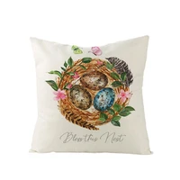 popular washable clear pattern decorative easter bunny printed pillow cover for home pillow slipcover cushion cover
